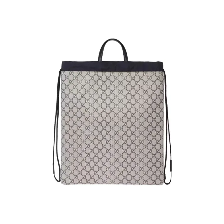 GUCCI Canvas With Leather Backpack Regular Men's Light Brown-1