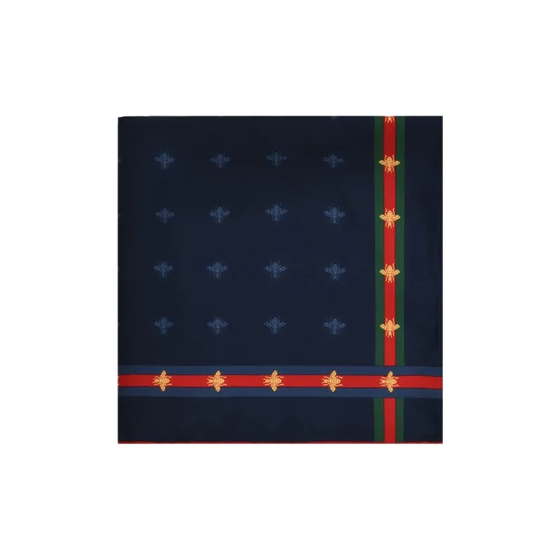 GUCCI Silk Scarves Women's Blue-2
