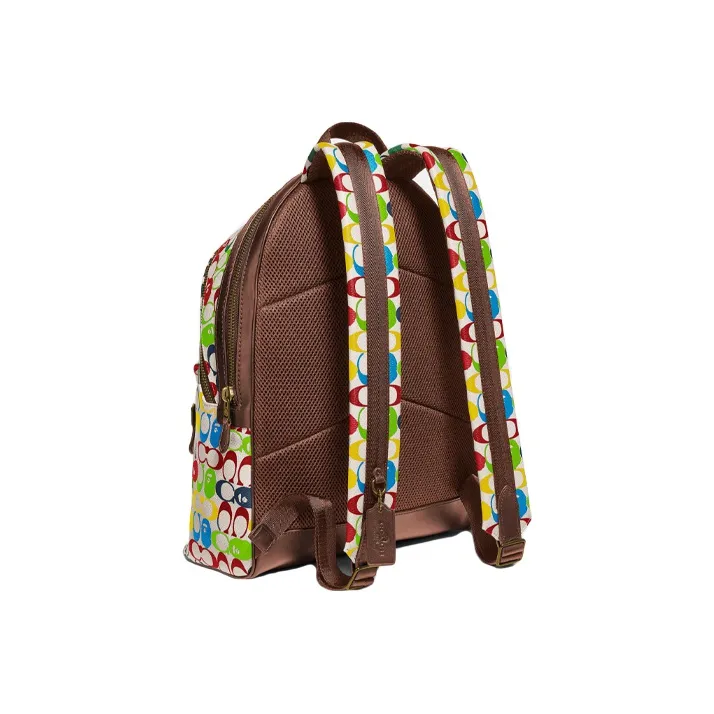 COACH X Bape Collaboration Academy Canvas Cowhide Backpack Large Size Unisex Brown-1