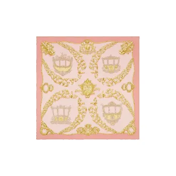 HERMES Silk Scarves Women's Gold/Pink
