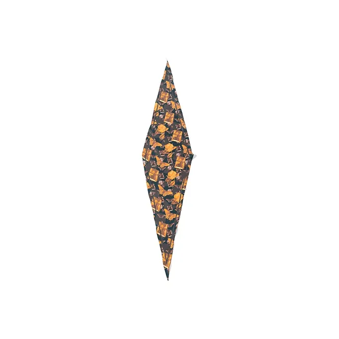 LOST PATTERN Silk Scarves Women's Blue Green/Pitch Black/Orange Yellow, Women's-4