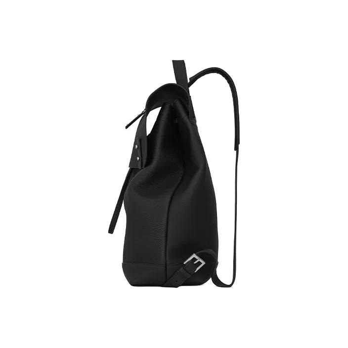 SAINT LAURENT Grain Leather Backpack Men's Black-1