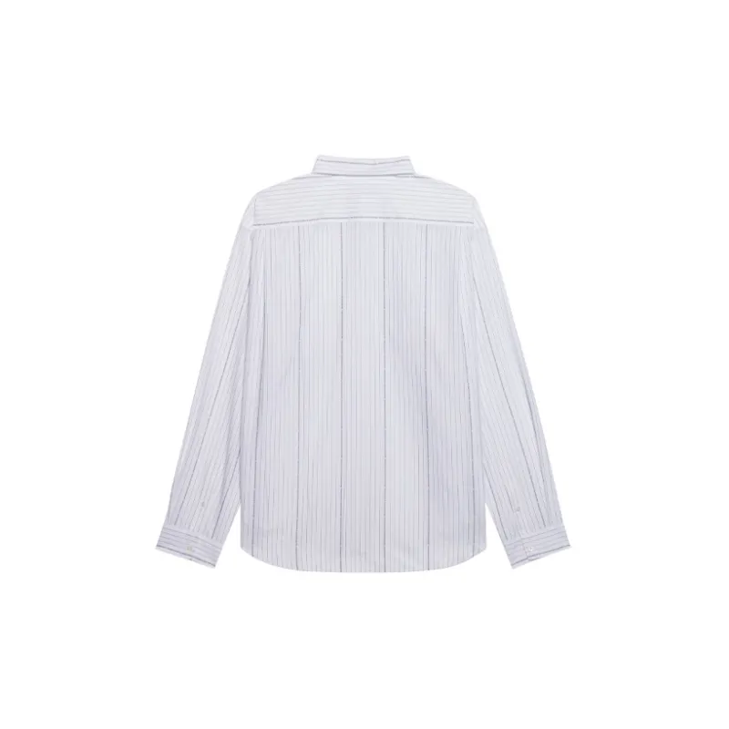 Balenciaga Logo Printed Pinstripe Shirt-1