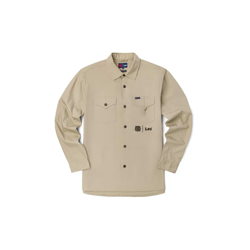 Lee SS22 Animal Pattern Shirt Spring And Summer Men's Light Beige-1
