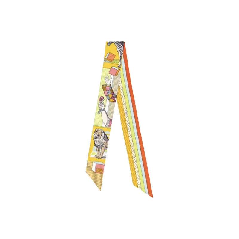 HERMES Silk Scarves Unisex Yellow-0