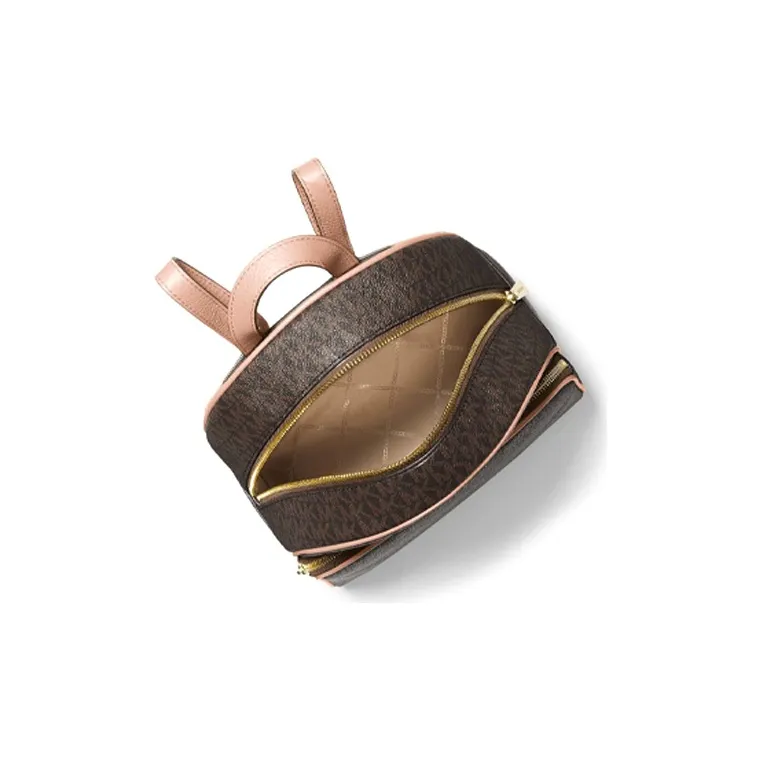 MICHAEL KORS Abbey Leather Multicolor Backpack Medium Size Women's Brown & Pink Multicolor-2