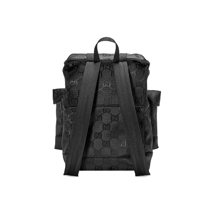 GUCCI Nylon With Leather Backpack Men's Black-3