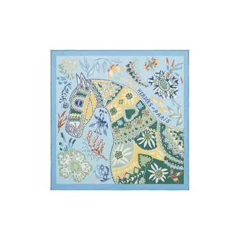 HERMES Silk Scarves Unisex Blue