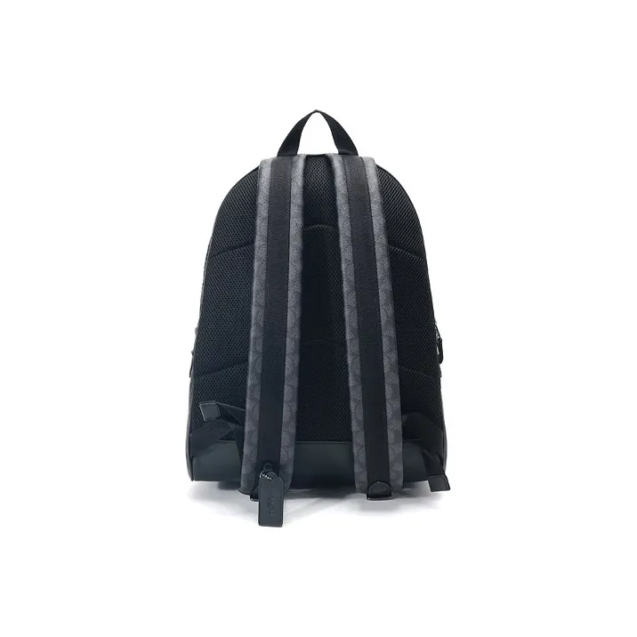 COACH Academy Canvas With Leather Backpack Tubas Men's Charcoal Black-1