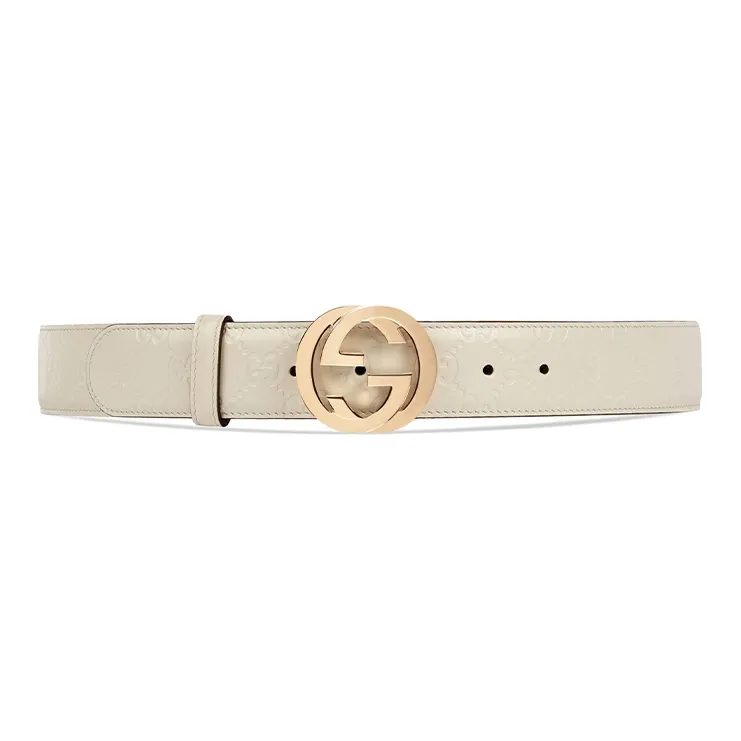 GUCCI Signature Double G Leather Belt Leather Belts Women's-0