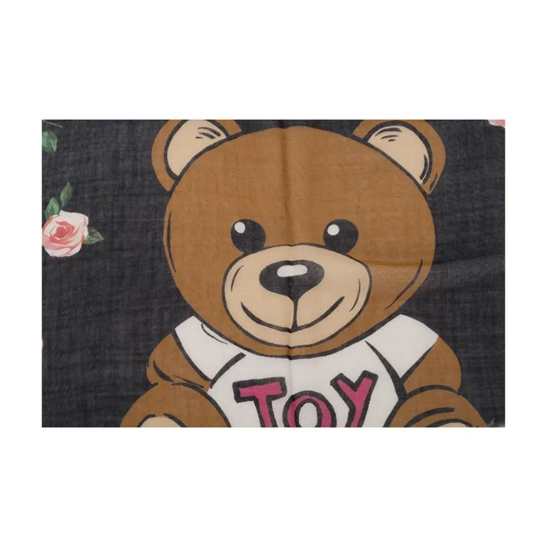 MOSCHINO Teddy Silk Scarves Women's Black/Red-3