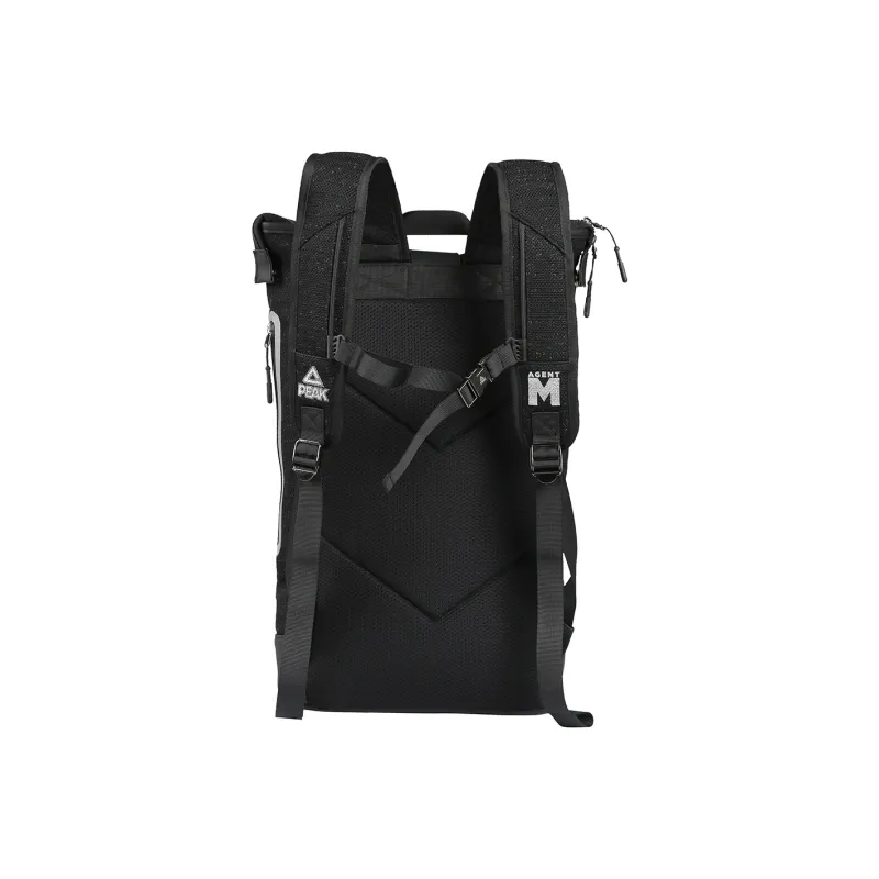 PEAK Leather Backpack Travel Bag Student Backpack Regular Unisex Black-2
