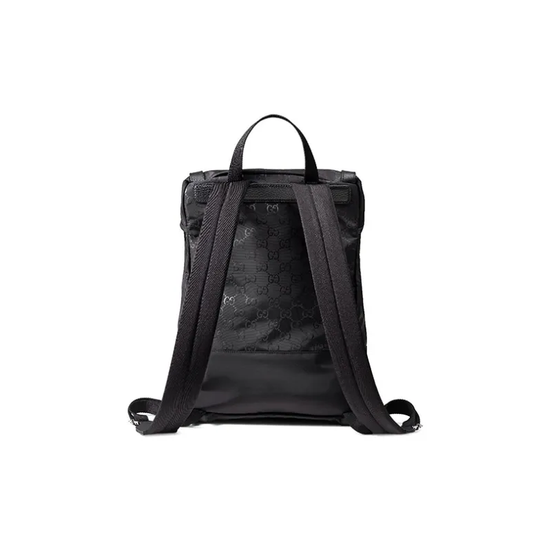 GUCCI Nylon With Leather Backpack Men's Black-2
