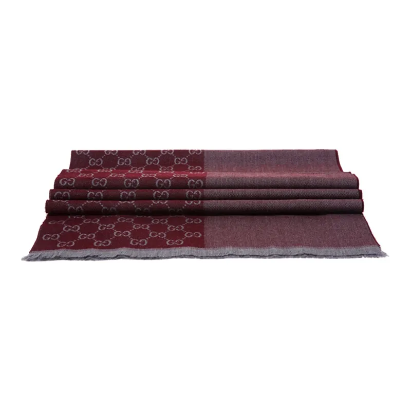 GUCCI Knit Scarves Unisex Dark Red-1