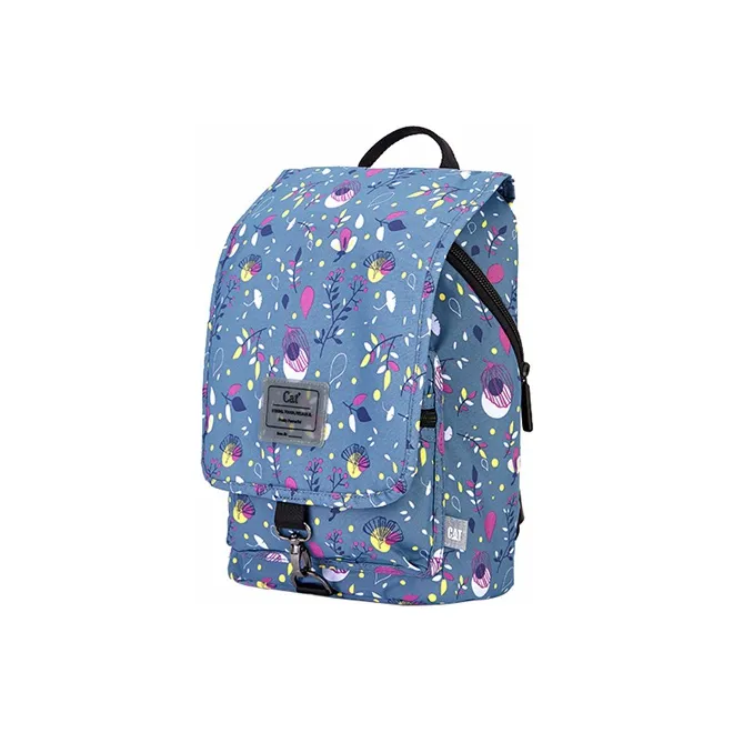 CAT Logo Backpack Small Size Women's Blue Floral-1
