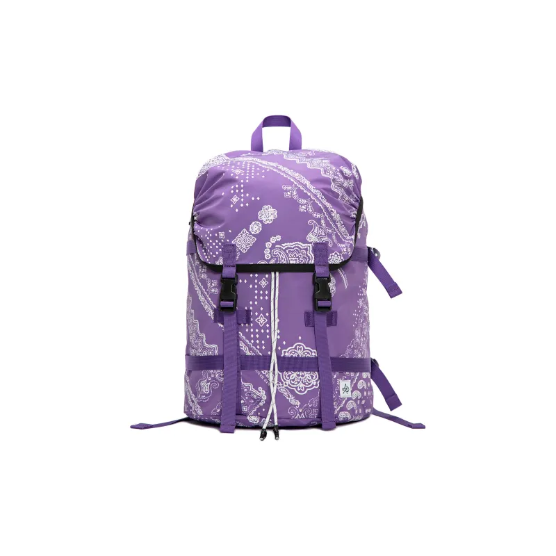 The MAD HATcher Polyester Backpack Unisex Black/Navy Blue/Purple-6