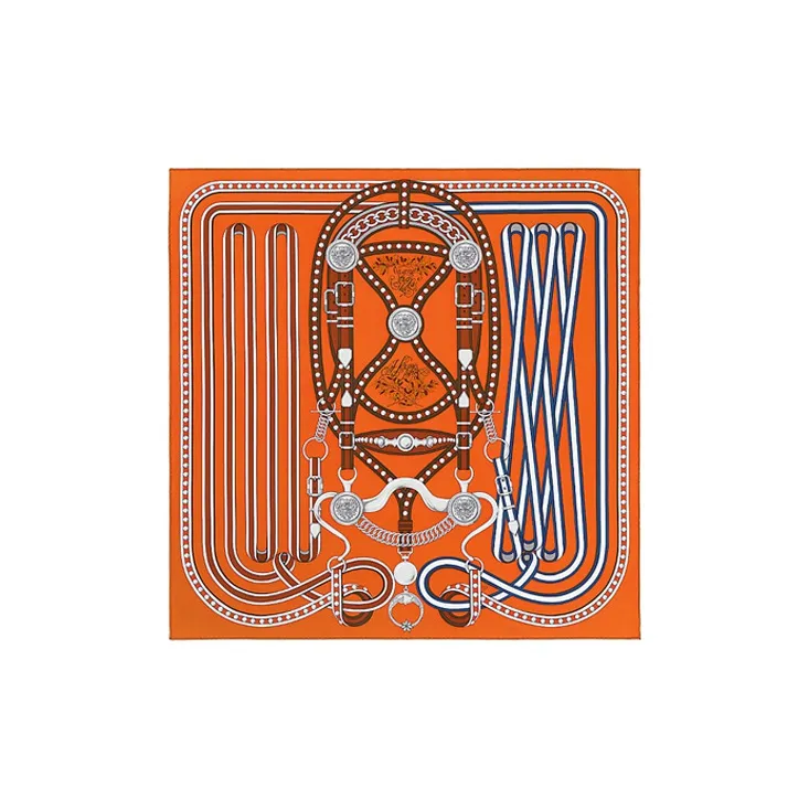 HERMES Silk Scarves Women's Caramel-0