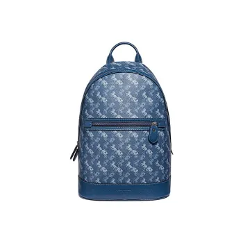 COACH Barrow Canvas With Artificial Leather Backpack Men's Blue