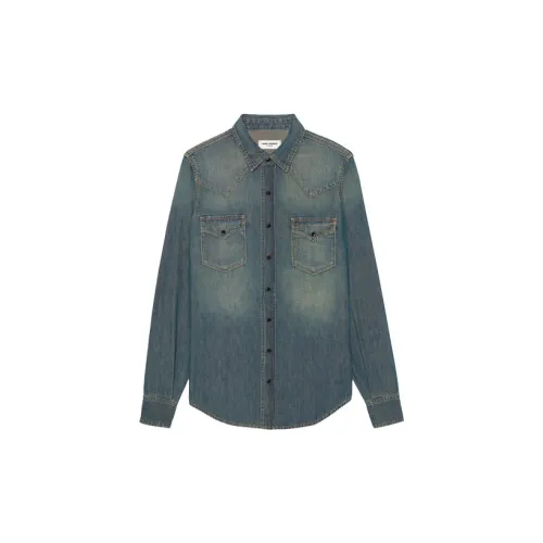 SAINT LAURENT Shirts Men Blue