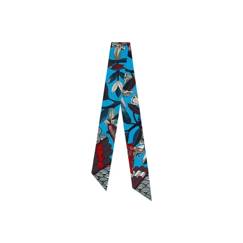 HERMES Silk Scarves Women's Blue