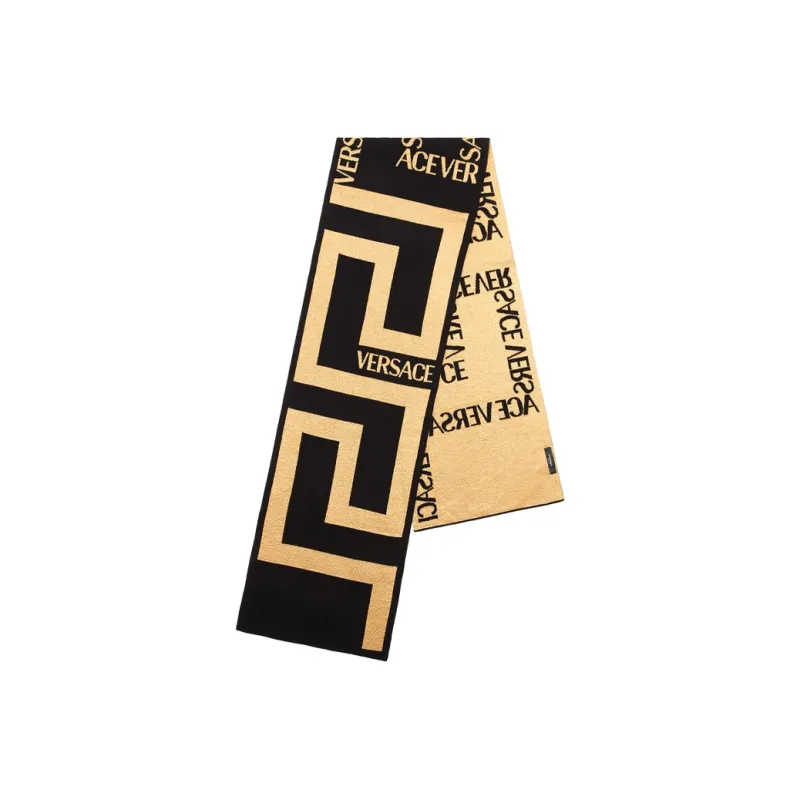 VERSACE Greca Goddess Series Knit Scarves Unisex Beige Black-0