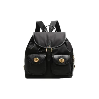 COACH Cargo Leather Backpack Large Size Women's Black