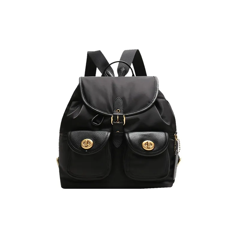 COACH Cargo Leather Backpack Large Size Women's Black-0