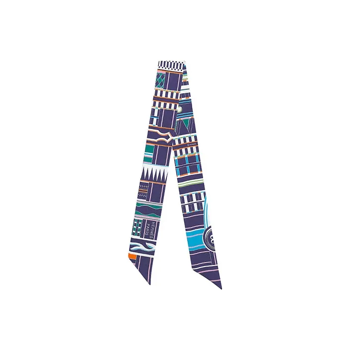 HERMES Twilly Silk Scarves Women's Indigo-0