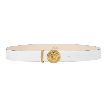 VERSACE Leather Belts Women's White