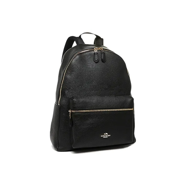 COACH Charlie Leather Backpack Large Size Women's Black-1