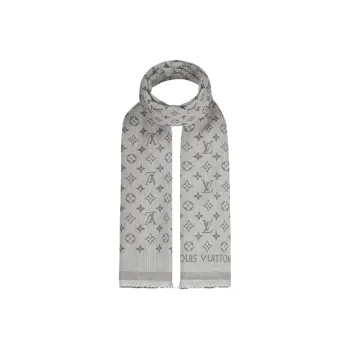 LOUIS VUITTON Knit Scarves Men's Light Gray