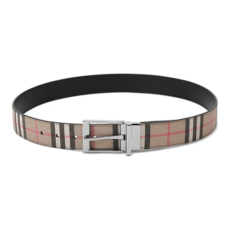 Burberry Check Pattern Reversible Buckle Belt-2
