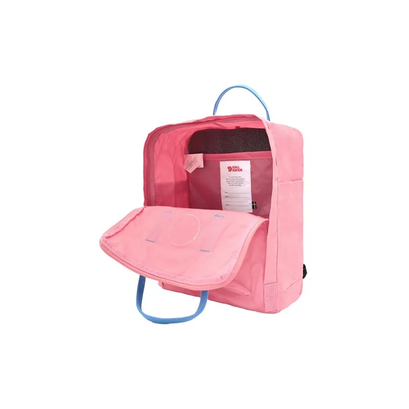 Fjallraven Kanken Fabric Backpack Regular Women's Light Pink/Air Force Blue-4