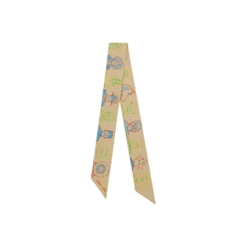 HERMES Small Silk Scarves Women's Camel