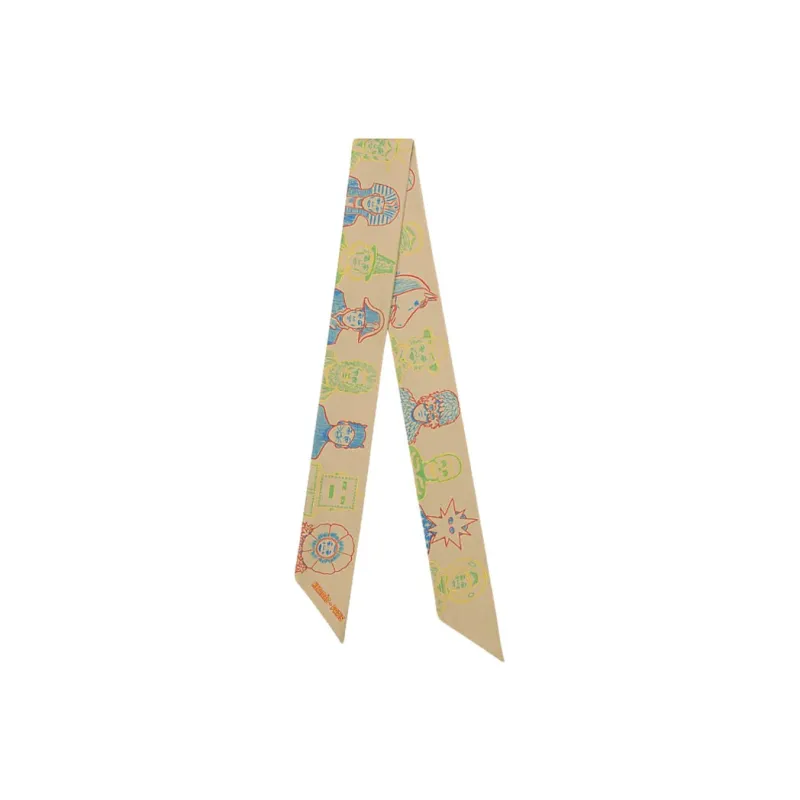 HERMES Small Silk Scarves Women's Camel-0