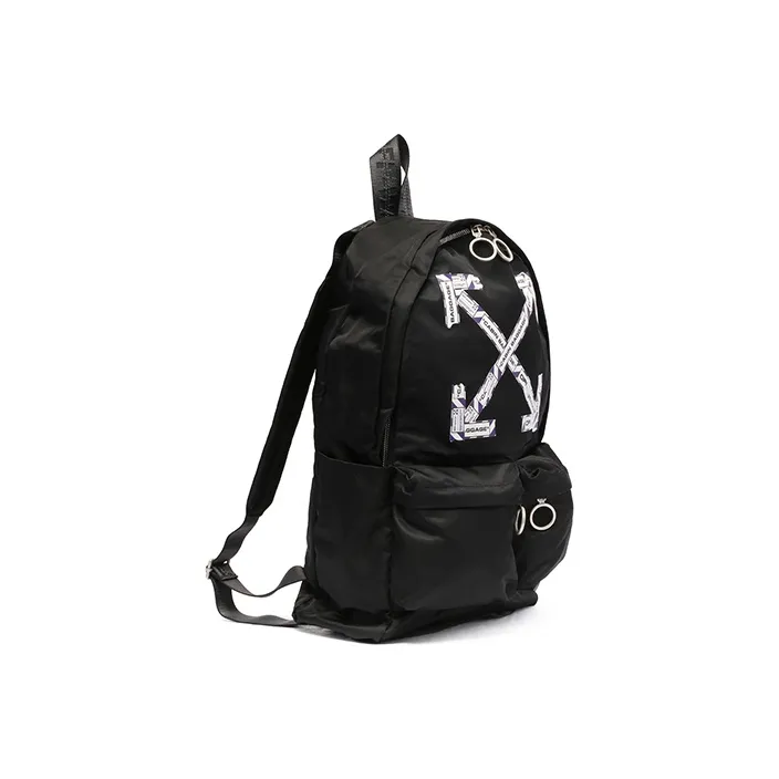 OFF WHITE Airport Tape Diagonal Arrows Backpack Black/Purple-1