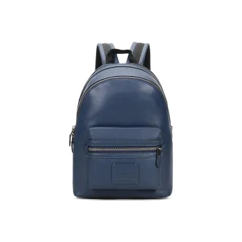 COACH Academy Smooth Finish Leather Backpack Large Size Men's Marine Blue
