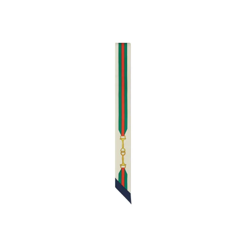 GUCCI Silk Scarves Unisex Ivory White-1