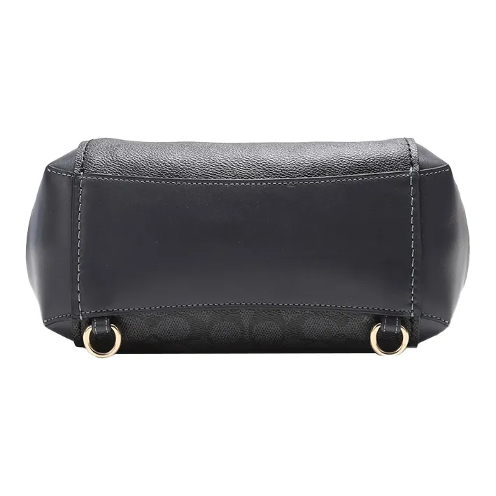 COACH Parker Coated Canvas With Leather Backpacks Backpack Small Size Women's Midnight Blue With Monogram-4