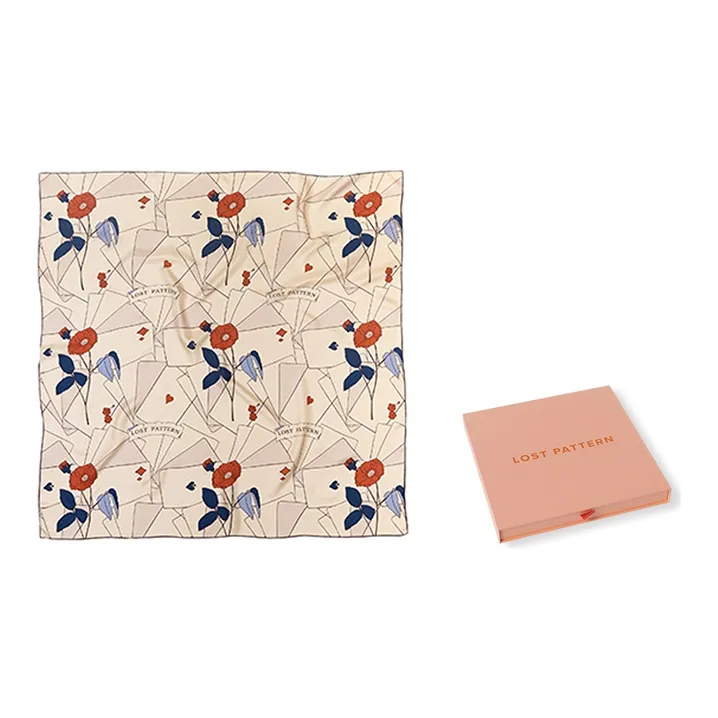LOST PATTERN 100% Mulberry Silk Scarves Women's Khaki-0