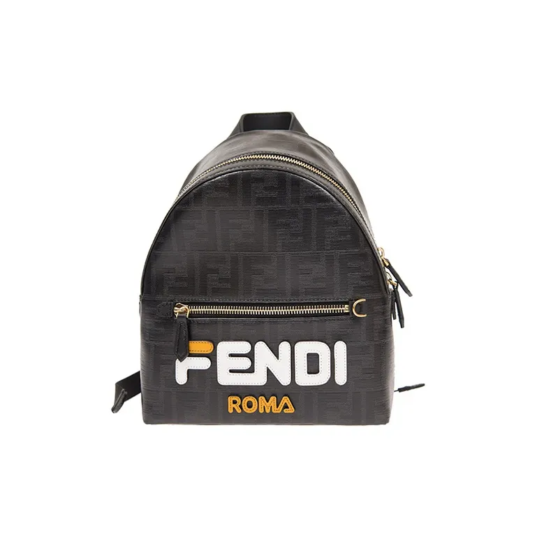 FENDI Cow Leather Backpack Men's Black-0