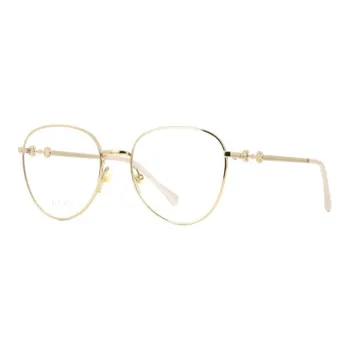 GUCCI Metal Round Eyeglass Frames Unisex Gold