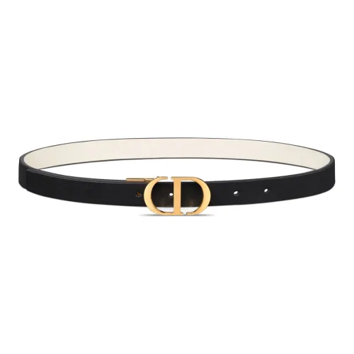 DIOR Leather Belts Women's Black/White