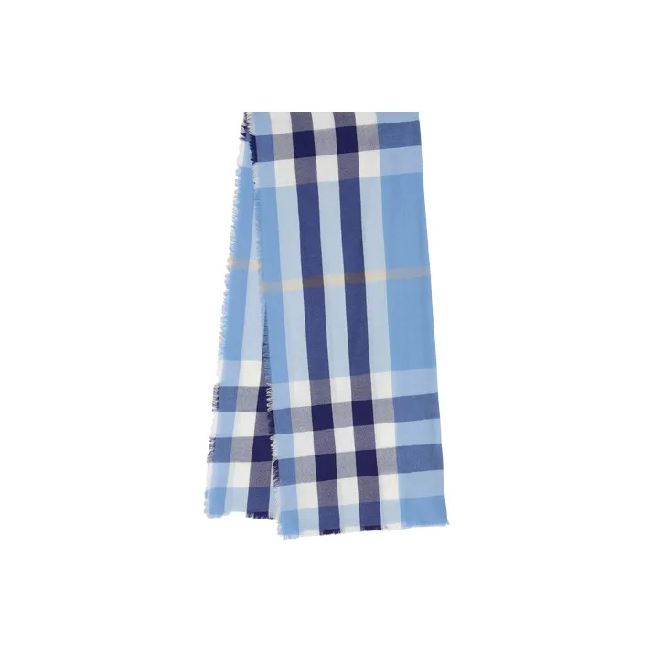 Burberry Knit Scarves Unisex British Blue Bell Grass-0