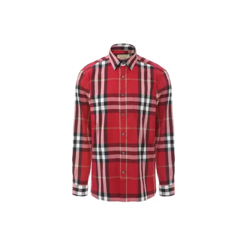 Burberry Shirts Men Red