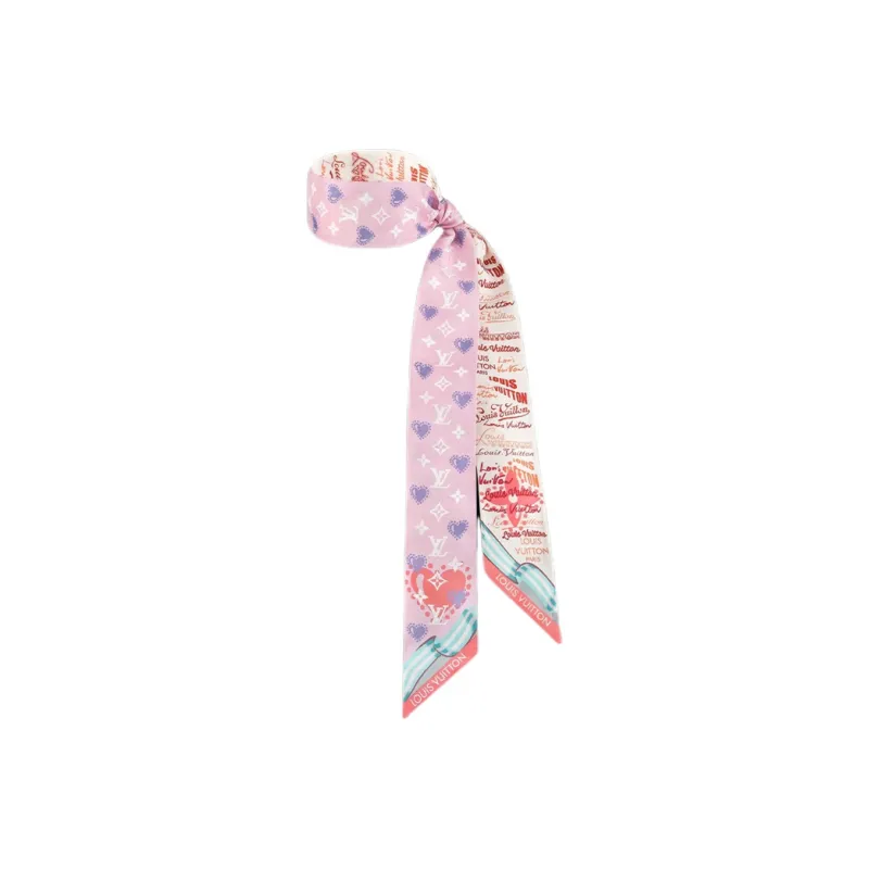 LOUIS VUITTON I LV U BB Silk Scarf Unisex Pink-1