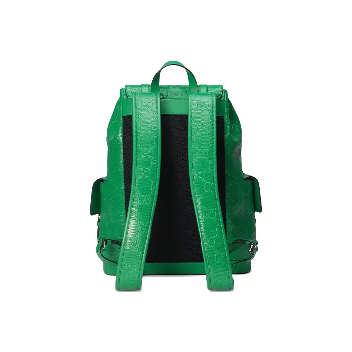 GUCCI Leather Backpack Men's Green-4