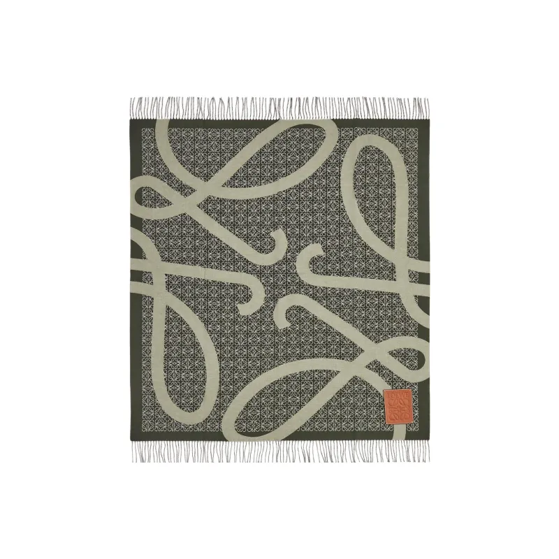 LOEWE Shawls Unisex Khaki Green-2
