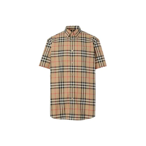 Burberry Short-sleeve Check Cotton Poplin Shirt