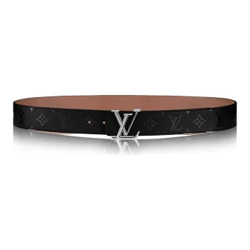 LOUIS VUITTON Double Sided Pin Buckle Cow Leather Leather Belts Men's Black/Brown Width  4cm